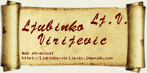 Ljubinko Virijević vizit kartica